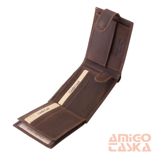 Green deed barna patentos kicsi férfi bőr pénztárca lgd102/t