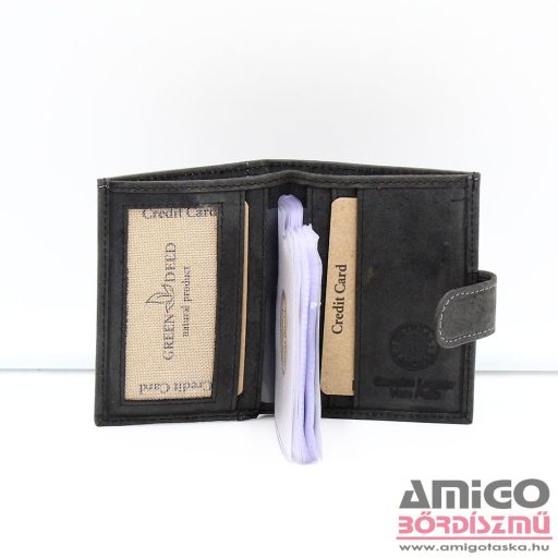 Green deed fekete patentos álló bőr kártyatartó lgd2038/t