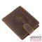 Green deed koptatott barna / sárga varrott off road patentos férfi bőr pénztárca offr08/t