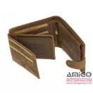 Green deed barna / sárga varrott patentos férfi bőr pénztárca op1021/t