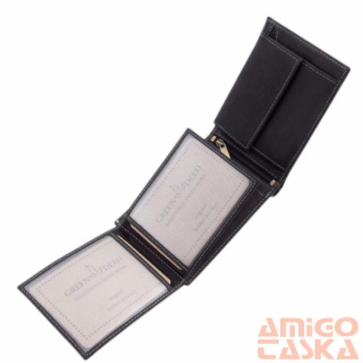 Green deed fekete szarvasos férfi bőr pénztárca sbf1021