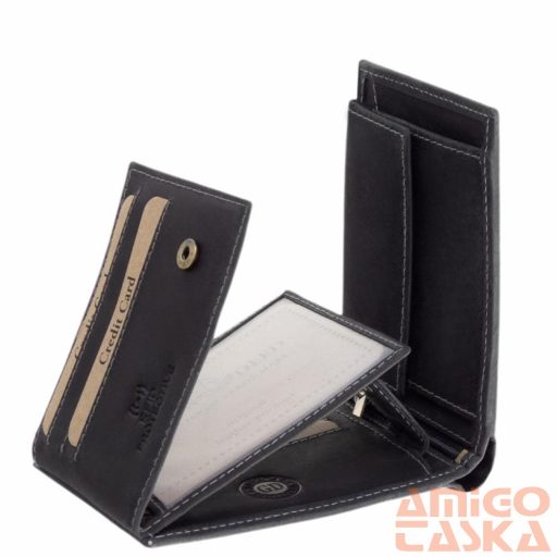 Green deed fekete szarvasos férfi bőr pénztárca sbf1021