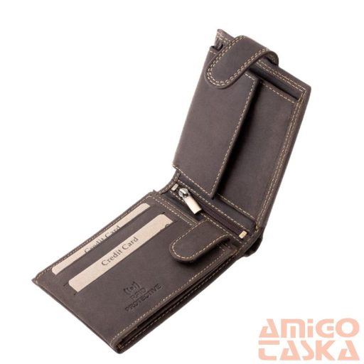 Green deed barna / sárga varrott tacsis patentos férfi bőr pénztárca tacsko1021/t