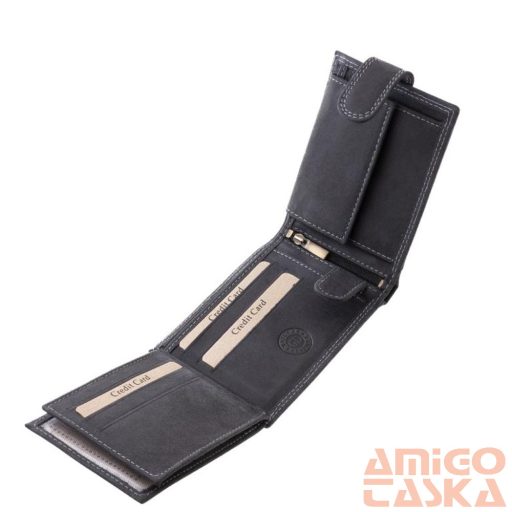 Green deed fekete tacsis patentos férfi bőr pénztárca tacsko1021/t