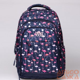   Heavy tools sötétkék / flamingós textil hátizsák ehatan25 flamingo