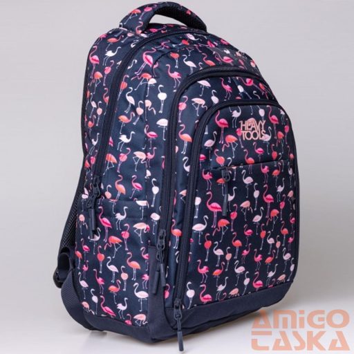 Heavy tools sötétkék / flamingós textil hátizsák ehatan25 flamingo