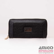   Heavy tools fekete körbe cipzáros női textil / műbőr pénztárca entra black