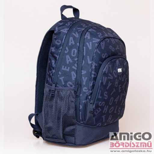 Heavy tools sötétkék /  betűmintás textil hátizsák 30L ettie23 abc