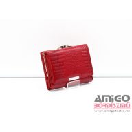   Jennifer jones piros / lakk / krokkó mintás kívül keretes kicsi női bőr pénztárca 5243-2