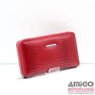   Jennifer jones piros / lakk / krokkó mintás körbe cipzáras női bőr pénztárca 5295-2