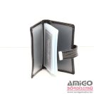 Jennifer jones fekete / krokkómintás / lakk patenos álló bőr kártyatartó 5244