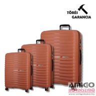   Jump narancssárga polypropylén négy kerekű bőrönd szett xwave