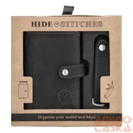   20208001 Hide and Stitches safety wallet ajándékdoboz fekete