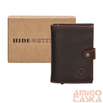 20415 097 Hide and Stitches safety wallet sötétbarna