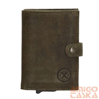20572 029 Hide and Stitches safety wallet olivazöld