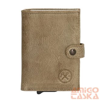 20572 031 Hide and Stitches safety wallet homok