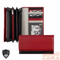   022820 080 Riccardo Ferducci női bőr pénztárca piros-fekete