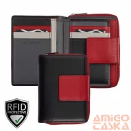   026490 080 Riccardo Ferducci női bőr pénztárca fekete-piros