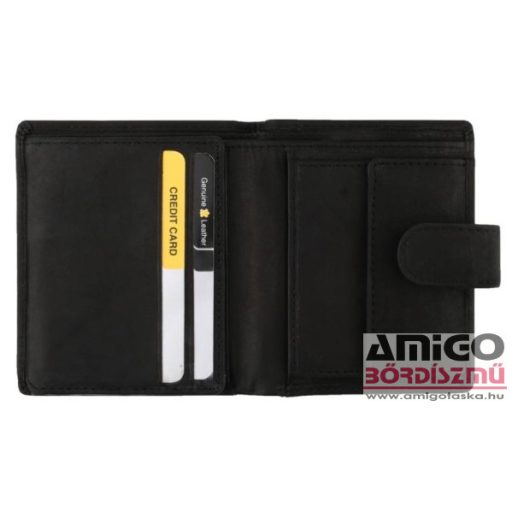 Kadro fekete patentos álló férfi puha bőr pénztárca 647397012