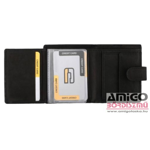 Kadro fekete patentos álló férfi puha bőr pénztárca 647397012