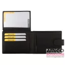 Kadro fekete patentos férfi puha bőr pénztárca 647787012