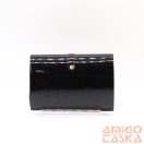 Kalet fekete lakk ráhajtós női rostbőr alkalmi táska