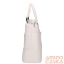 Karen fehér erezett / ezüst lézervágott rostbőr női kézi / válltáska 1491l-bis delia