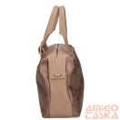 Karen világosbarna / bronz márványos rostbőr női kézi / válltáska 1688 kola