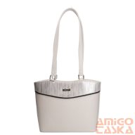   Karen fehér / ezüst művelúr hullám mintás / fekete rostbőr női válltáska 1693 ce-adamin