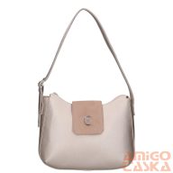   Karen pezsgőarany erezett / sötétbézs ráhajtós rostbőr női válltáska 2488 soraja