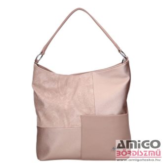   Karen púder erezett / rosegold erezett / indamintás rostbőr női válltáska 2499 ella