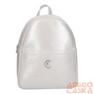   Karen ezüst / levélmintás női rostbőr hátizsák 2530 brunon