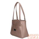 Karen bézs erezett / hullámmintás rostbőr női válltáska 9388 armana