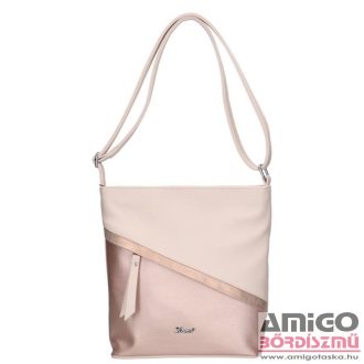   Karen bézs erezett / rosegold erezett / rosegold márványos rostbőr női válltáska d643ce-zonia