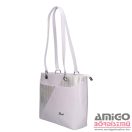 Karen fehér / ezüst művelúr hullám mintás rostbőr női válltáska d587 oktawia