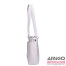 Karen fehér / ezüst művelúr hullám mintás rostbőr női válltáska d587 oktawia