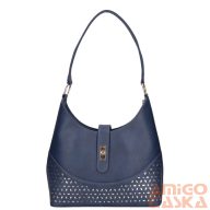   Karen sötétkék / arany lézervágott rostbőr női válltáska d658-l alicja
