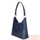 Karen sötétkék / arany lézervágott rostbőr női válltáska d658-l alicja