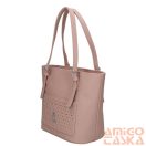 Karen púder erezett / rosegold lézervágott rostbőr női válltáska mawra d-657-l