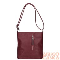   Karen bordó / nyomott virágmintás rostbőr női válltáska n157 dona