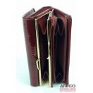 Krokomander piros / krokkó mintás / lakk kívül keretes / cipzáras kicsi női bőr pénztárca j11-009