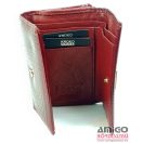 Krokomander piros / krokkó mintás / lakk kívül keretes / cipzáras kicsi női bőr pénztárca j11-009