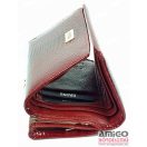 Krokomander piros / krokkó mintás / lakk kívül keretes / cipzáras kicsi női bőr pénztárca j11-009