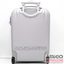 Krokomander ezüst két kerekű kicsi műanyag kabinbőrönd kr-1002-1s