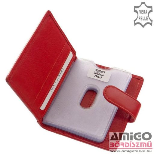 La scala piros patentos álló bőr kártyatartó 30808/t