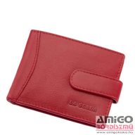   La scala piros fekvő patentos női bőr kártyatartó ad01/t