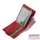 La scala piros fekvő patentos női bőr kártyatartó ad01/t