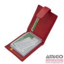 La scala piros fekvő patentos női bőr kártyatartó ad01/t