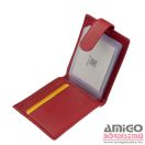 La scala piros fekvő patentos női bőr kártyatartó ad01/t