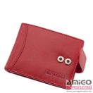 La scala piros fekvő patentos női bőr kártyatartó ad01/t